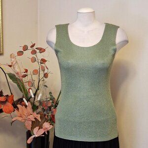 NEW Soft Stretchy Cardigan Knit Olive Green Camisoles Tank Top Sleeveless Tops